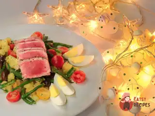 Салат з тунцем та зеленою квасолею