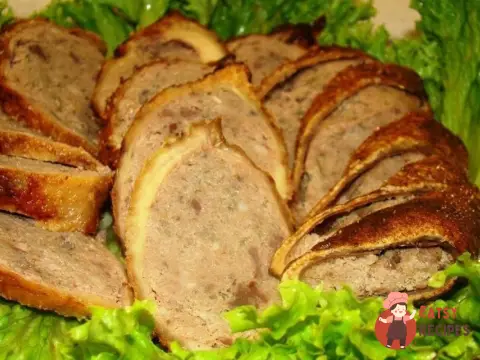 Фарширована гусяча шийка