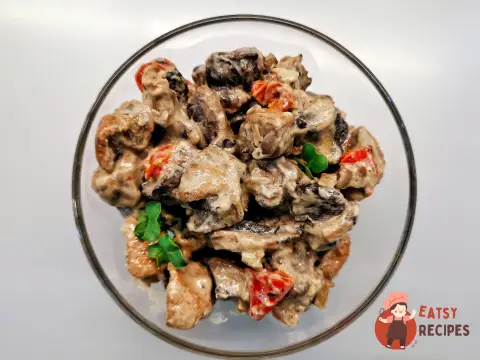 Печеня з качки з грибами