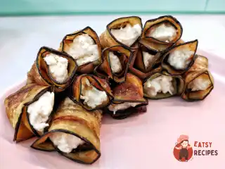 Рулетики з баклажанів із вершково-сирною начинкою