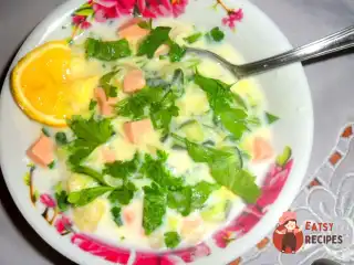 Окрошка на кефірі з лимоном