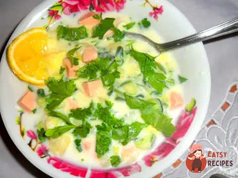 Окрошка на кефірі з лимоном