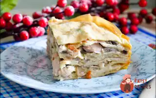 Млинець З Куркою, Беконом І Грибами.