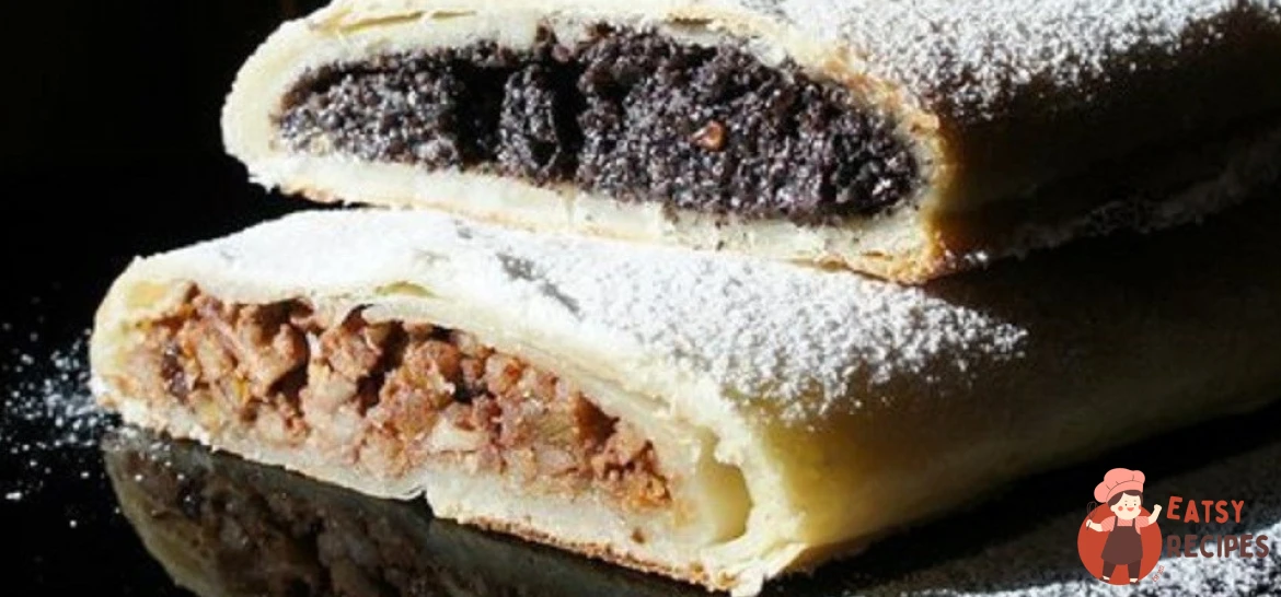 Штрудель із сирного тіста з маком або яблуками