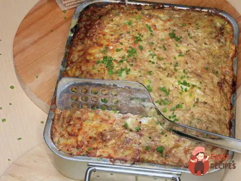 Картопляна запіканка з яловичиною та анчоусами