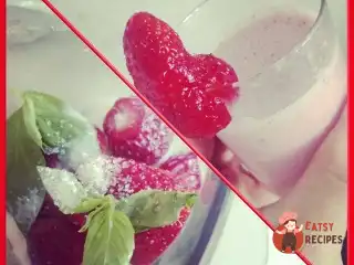 Полунично-молочний смузі з базиліком та фейхоа