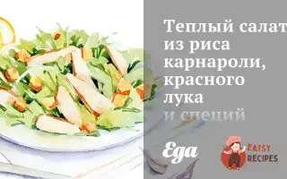 Теплий Салат З Рису Карнаролі, Червоної Цибулі Та Спецій