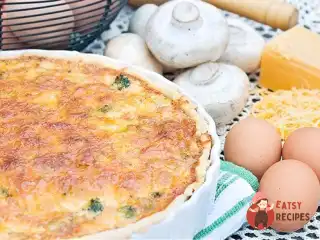 Кіш з грибами та сиром фонтину