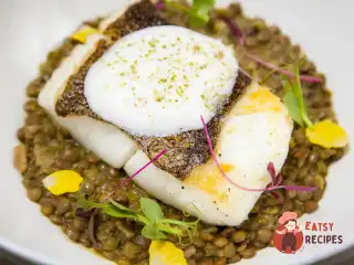 Палтус із чечевичотто