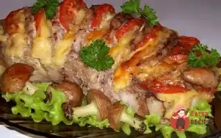 Свинина, Запечена Гармошкою, З Картопляними Грибами