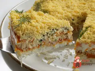 Класичний салат «Мімоза» з морквою