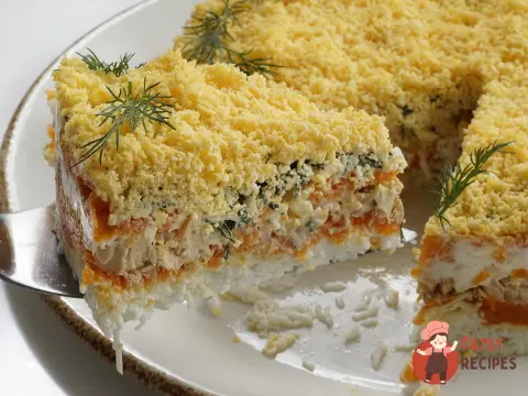 Класичний салат «Мімоза» з морквою