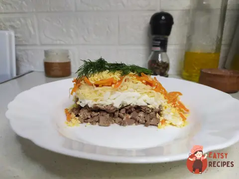 Салат із курячої печінки