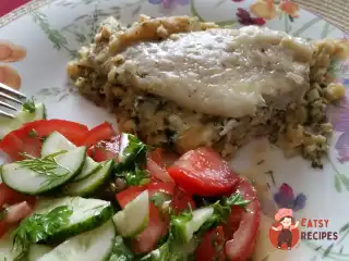 Хек, запечений із сиром у фользі