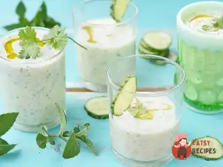 Огірковий суп із м'ятою та тигровими креветками