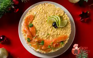 «Мімоза» з консервованим тунцем і слабосолоним лососем