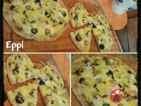 Піца з сиром на коржах без глютену