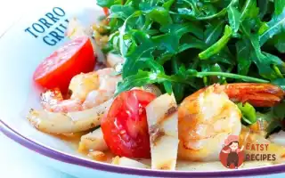 Салат З Морепродуктами Гриль Та Руколою.