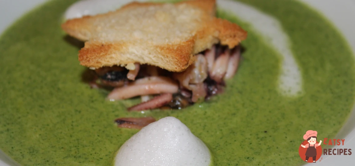 Крем-суп із шпинату з морепродуктами