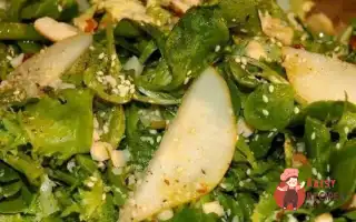Зелений Салат З Квасолею, Грушею Та Бразильськими Горіхами