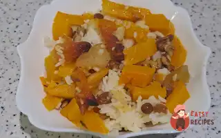 Гарбуз З Рисом, Родзинками, Курагою Та Яблуком Запечений У Духовці