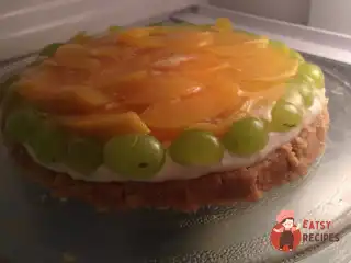 Чізкейк із персиками без випічки