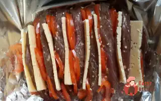 М'яСо, Запечене Гармошкою З Сиром Та Помідорами.