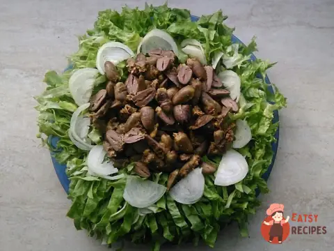 Салат із курячих сердець