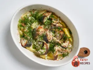 Крок 11: Скумбрія з картоплею в духовці