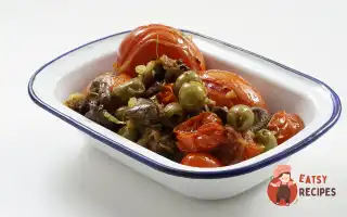 Курячі Серця На Сковороді Із Запеченими Томатами