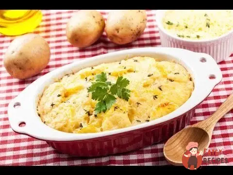 Картопляний гратен з сиром, французькою