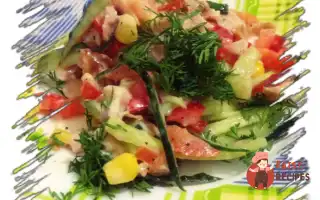 Салат З Копченою Куркою, Овочами Та Кукурудзою
