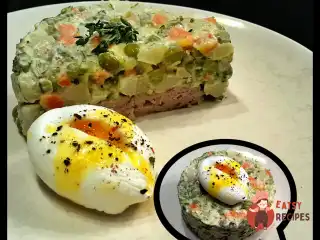 Олів'є на м'ясній подушці