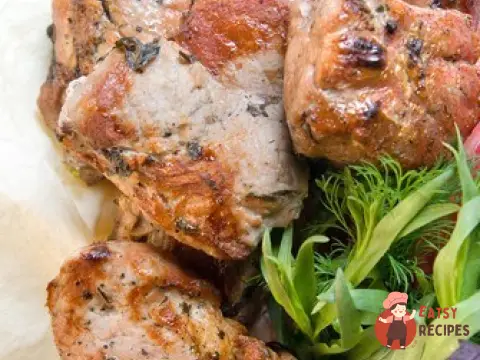 Яловичі шашлики в песто з кінзи