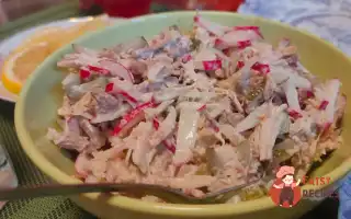 Салат З Яловичини Та Курки З Редисом Та Солоними Огірками
