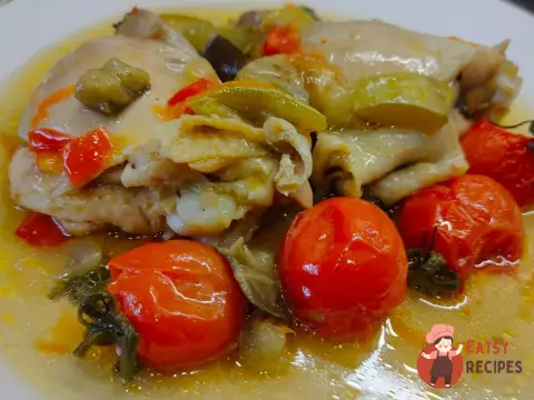 Печеня з курки з овочами