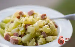Запечена Кольрабі З Шинкою У Вершковому Соусі.