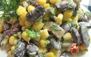 Салат З Квасолею, Кукурудзою Та Сухариками