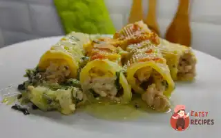 Трубочки (Канеллоні) З Фаршем На Подушці З Картоплі Та Шпинату