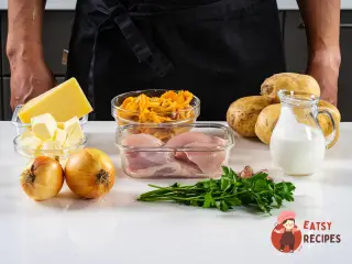 Крок 1: Картопляна запіканка з лисичками та куркою