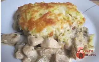 Курка З Грибами, Запечена Під Картопляно-Сирною Шубою