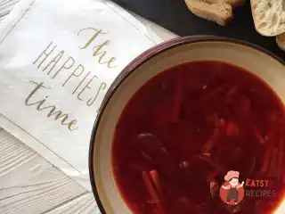 Борщ на яловичому бульйоні із запеченим буряком