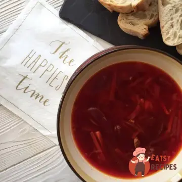 Борщ на яловичому бульйоні із запеченим буряком