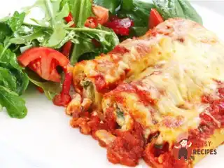 Каннеллоні з тунцем, грибами та яйцями