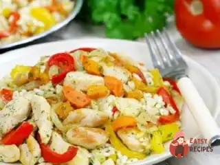 Різотто з куркою та овочами