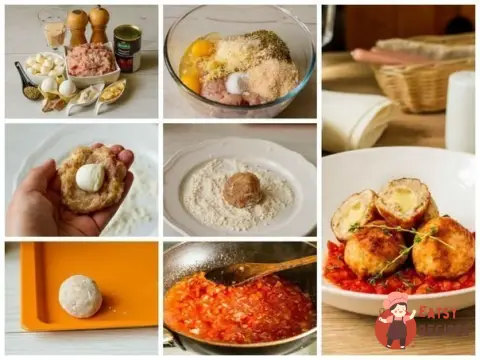 Курячі фрикадельки з моцарелою