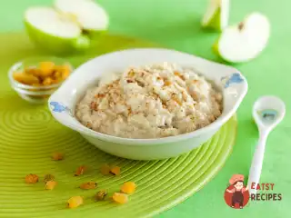 Вівсяна каша з яблуком, родзинками та корицею в мультиварці