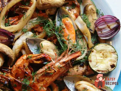 Барбекю з морепродуктів та овочів
