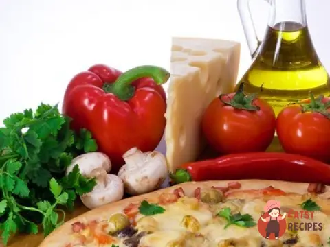 Піца з черемшею та маринованими грибами
