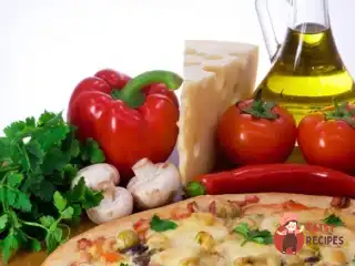 Піца з черемшею та маринованими грибами